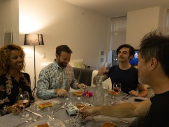 Sabores italianos com harmonização de vinhos e vista de São Francisco